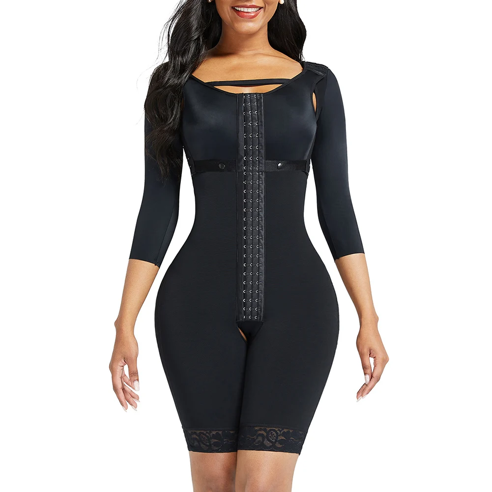 Body shaper colombien femme corset minceur à manches longues