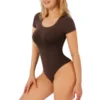 Body sculptant femme à manches courtes et contrôle du ventre